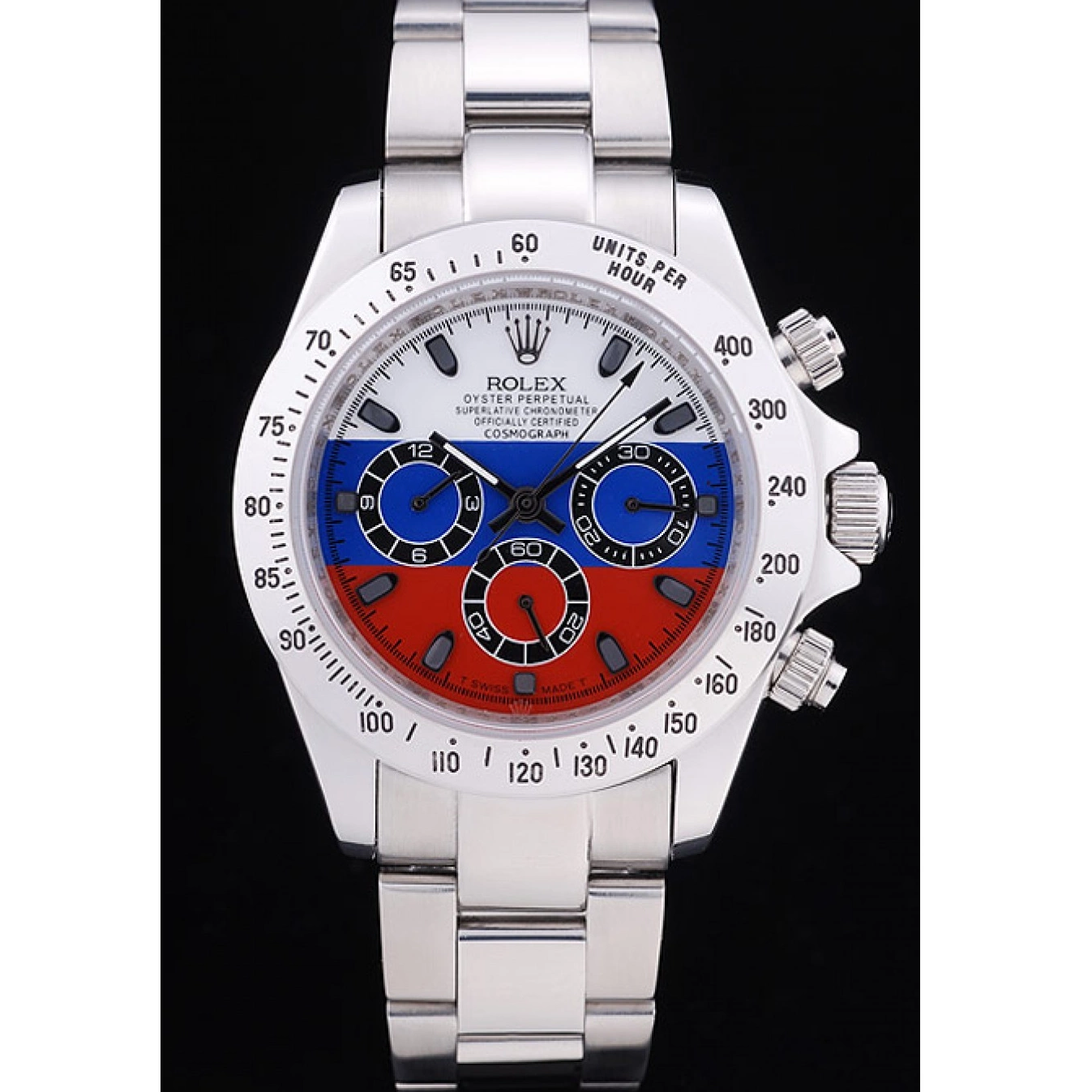 Good Copy Rolex Watches Silver Daytona Cosmograph Rolex Dial 7473 Bracelet Russian Flag 0519